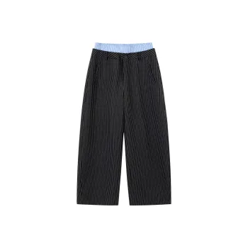 NewJnxs Casual Pants Unisex Black Stripes