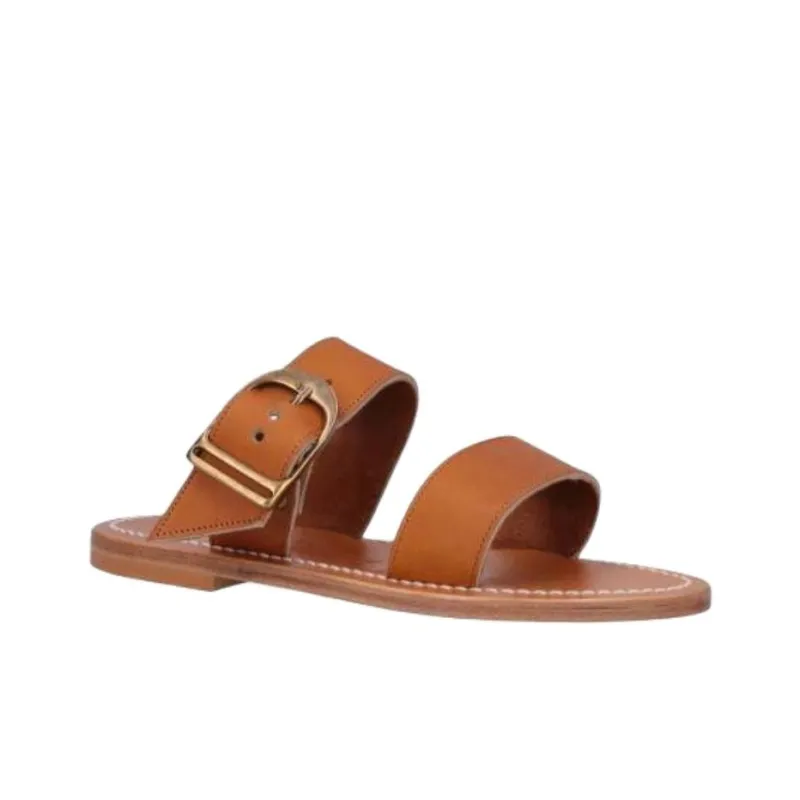 K Jacques St Tropez Slide Slippers Women's Brown-2