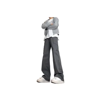 Menglaini Casual Pants Unisex Gray