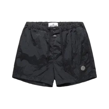 STONE ISLAND Logo Patch Drawstring Swim Shorts