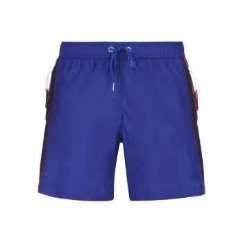 Moncler Logo Patch Drawstring Boxer Swim Shorts