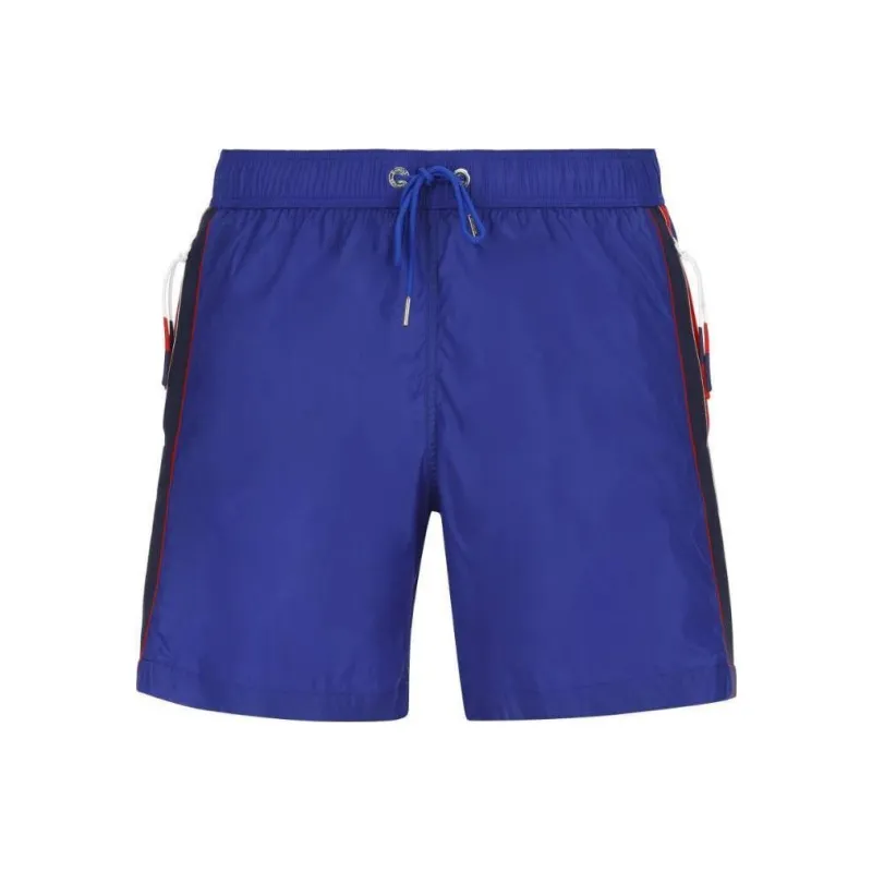 Moncler Logo Patch Drawstring Boxer Swim Shorts-0