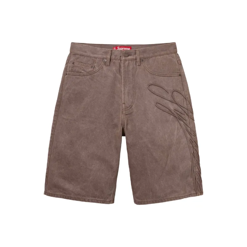 Supreme Script Baggy Denim Short-8
