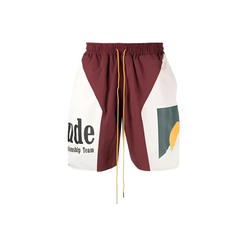 RHUDE Panel Logo Shorts-0