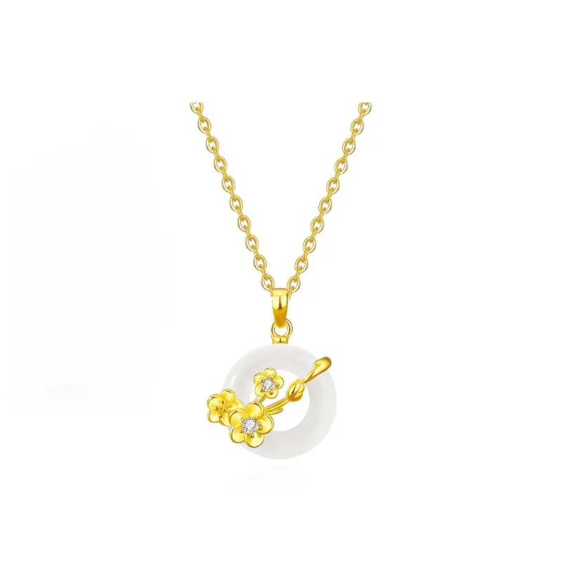 JINJI Natural Chalcedony Necklaces Women's-3