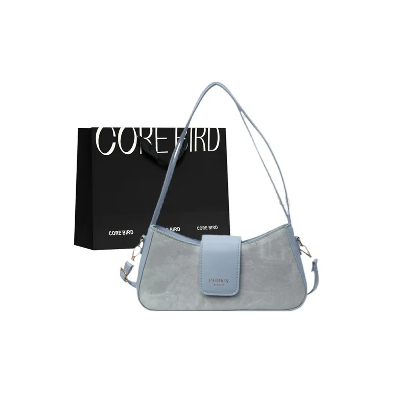 CORE BIRD PU Shoulder Bag Women's Black/White & Blue/Blue/Brown-5