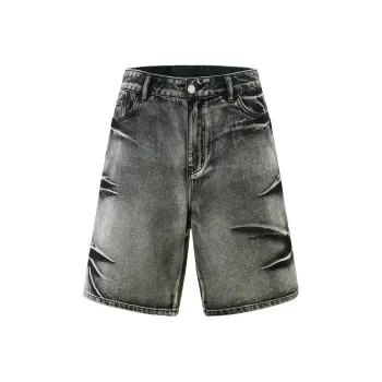 BJHG Denim Shorts Unisex Washed Black