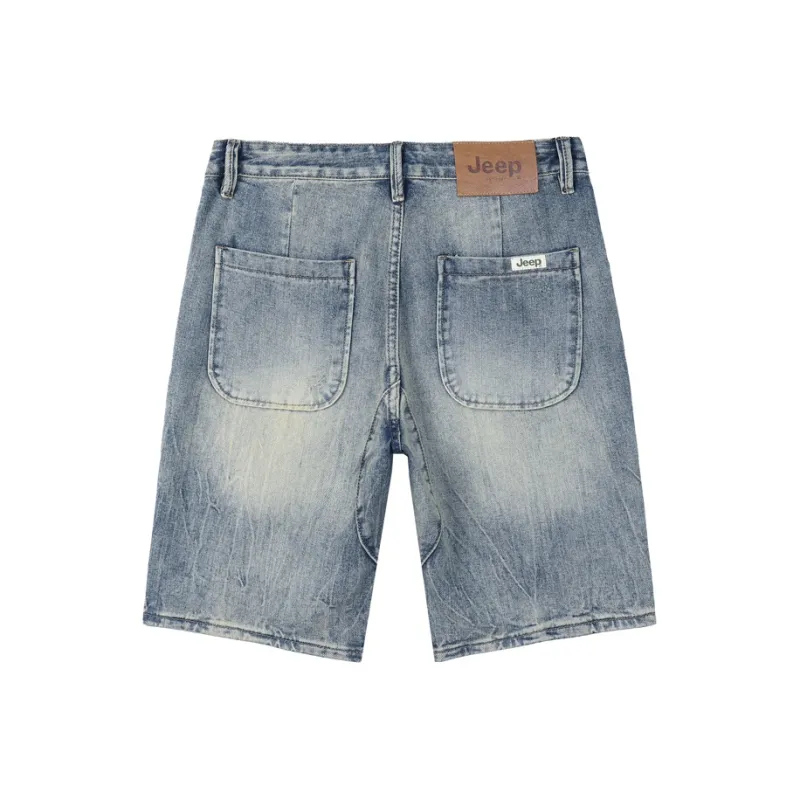 Jeep Denim Shorts Men Blue-0