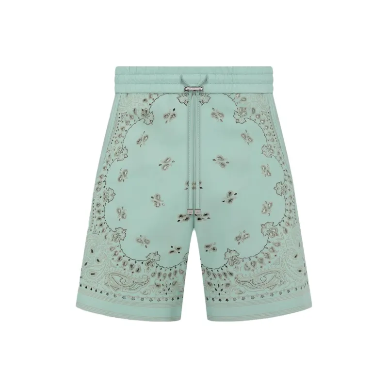AMIRI Leather Bandana Shorts-0