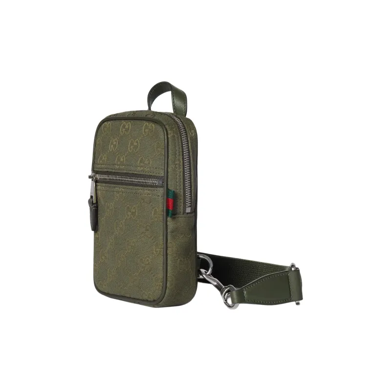 GUCCI Canvas Bag, Crossbody Handbag Mini Men's Forest Green-1