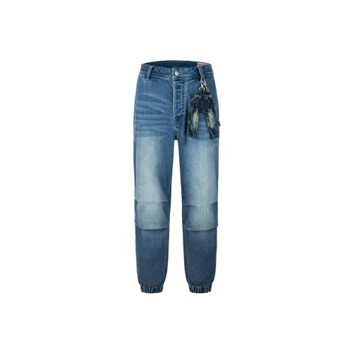 EVISU 2025 Spring Casual Pants Men's Denim Blue