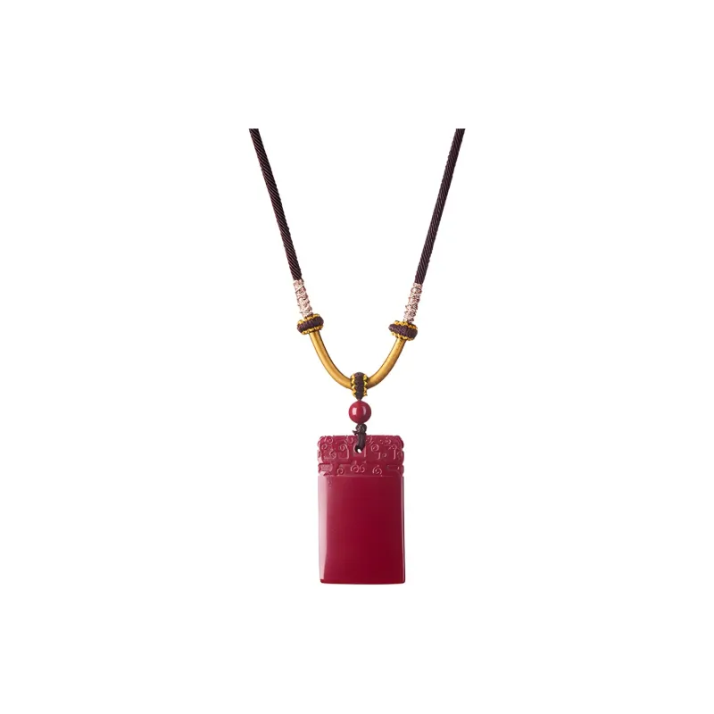 Stone Notes Reconstructed Cinnabar Jade Necklaces Unisex-0