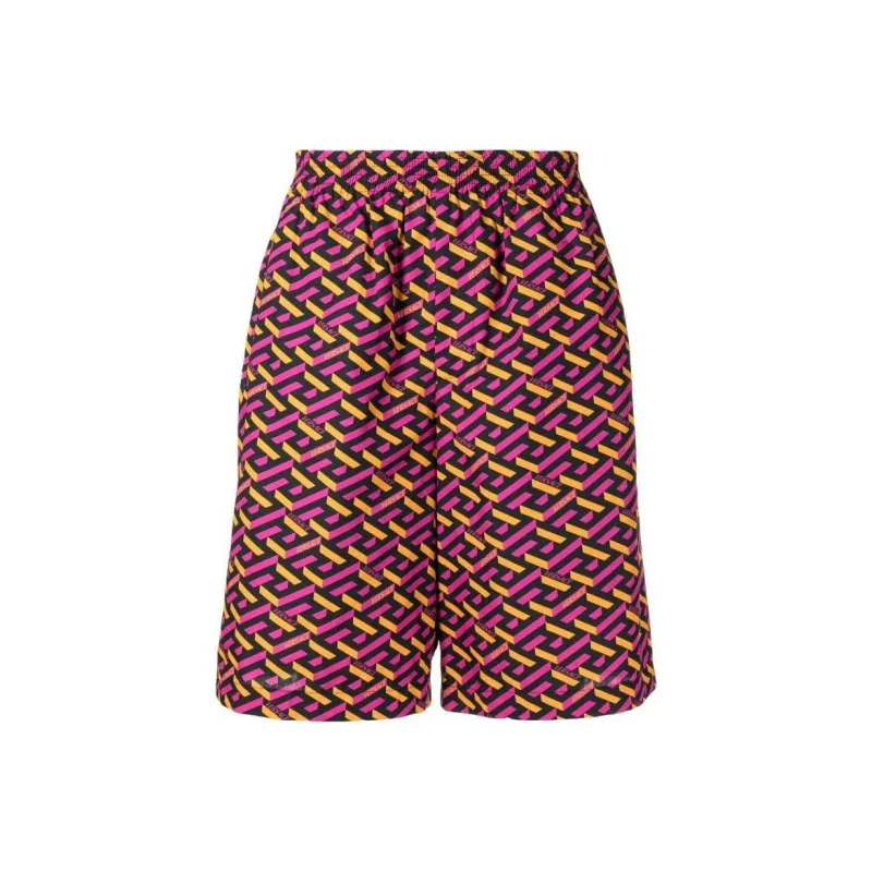 VERSACE Barocco Silhouette Silk Shorts-0