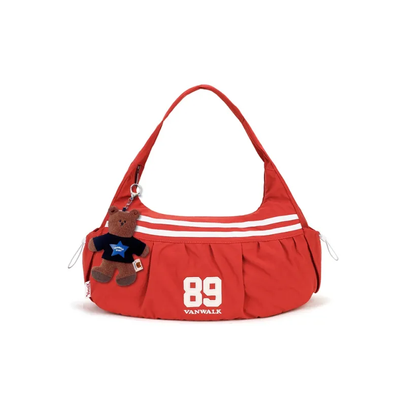 VANWALK Nylon Cloud Bag, Shoulder Bag Tubas Women's Black/White/Red-27