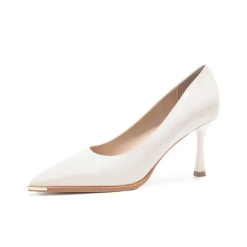 Lan Miao Slim Heel High Heels Women's Ecru