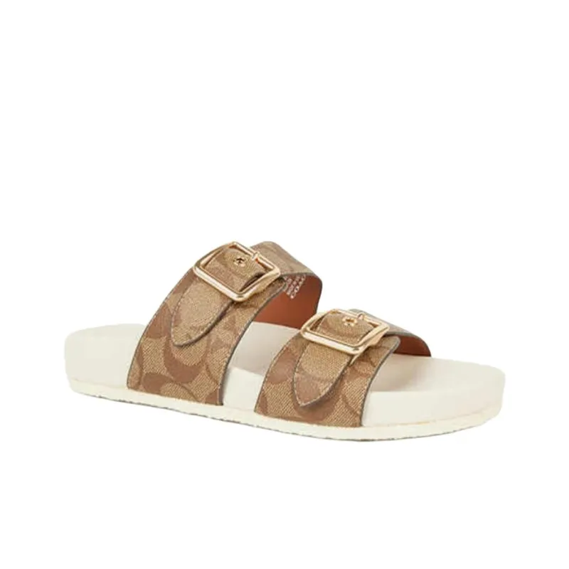 COACH Allanah Slip Resistant Slide Slippers Women's Khaki-2