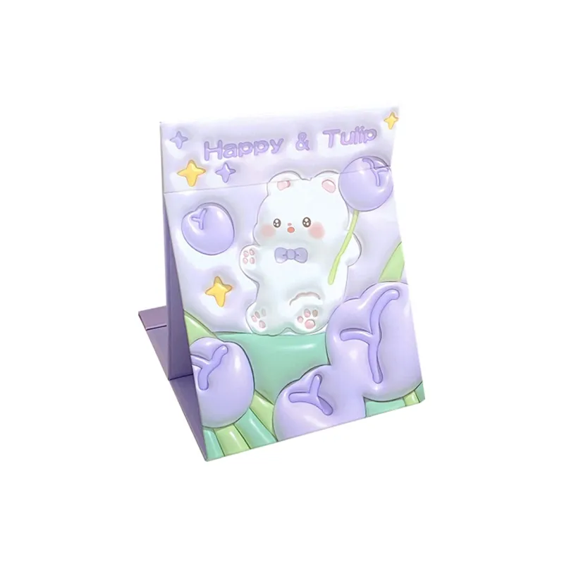 Jingda Cartoon Foldable Make Up Mirrors Desktop Stand Large Size-0