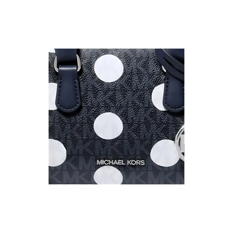 MICHAEL KORS Artificial Leather Shoulder Bag, Crossbody Bag, Handbag Extra Small Women's Marine Blue & White-3