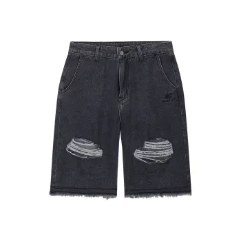 ICONS Lab Denim Shorts Unisex Washed Black
