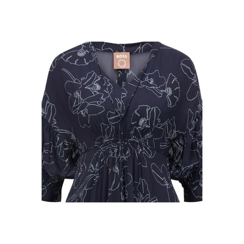 HUGO BOSS Short-Sleeved Dresses Women's Blue-3