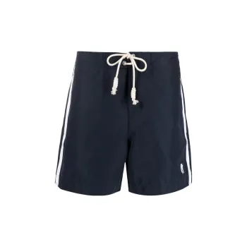 PALM ANGELS Logo embroidered Side Stripe Swim Shorts