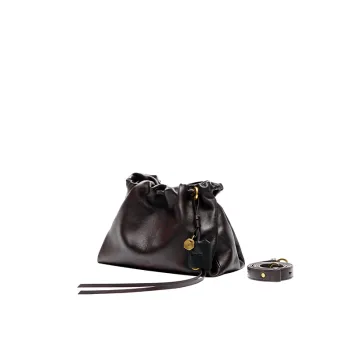 Songmont Cow Leather One Shoulder Crossbody Clutch Mini Women's Ebony Black/Residual Ink White