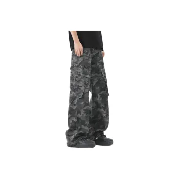 ROBINHOOD Cargo Pants Unisex Camouflage Gray