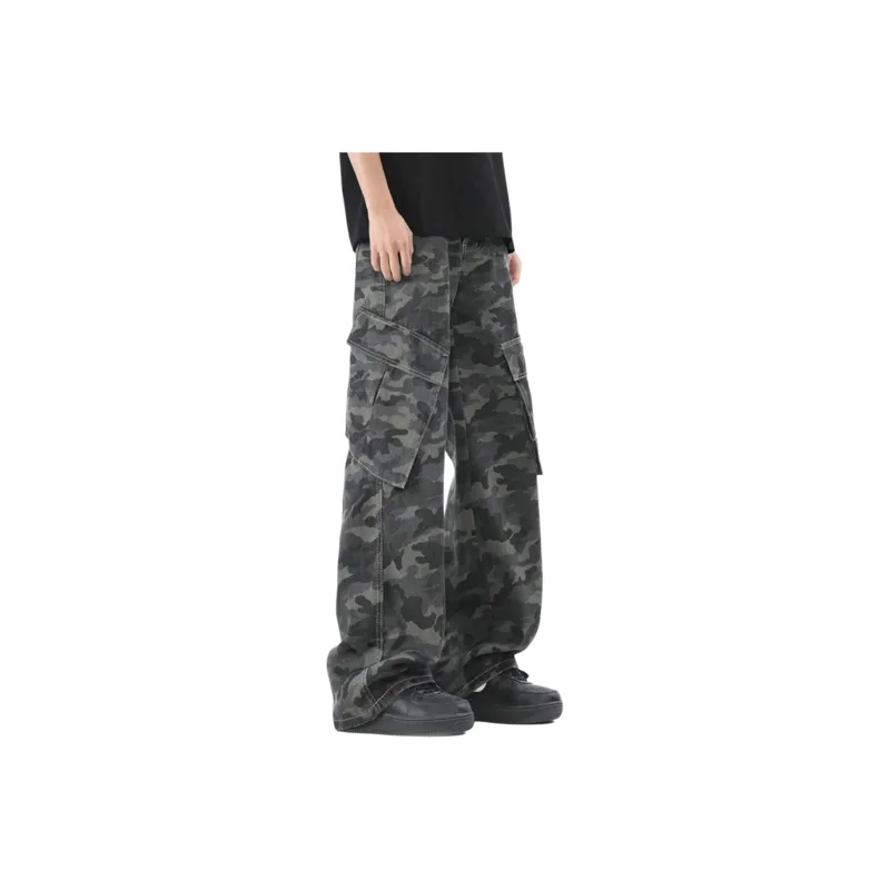 ROBINHOOD Cargo Pants Unisex Camouflage Gray-0