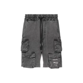 Mauna key Drawstring Denim Cargo Shorts