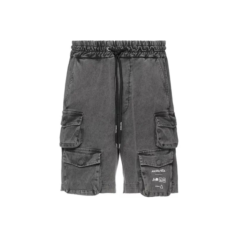 Mauna key Drawstring Denim Cargo Shorts-0
