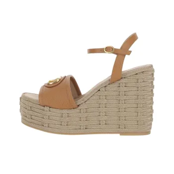 Valentino Vlogo Signature One Strap Sandals 12cm Women's Brown