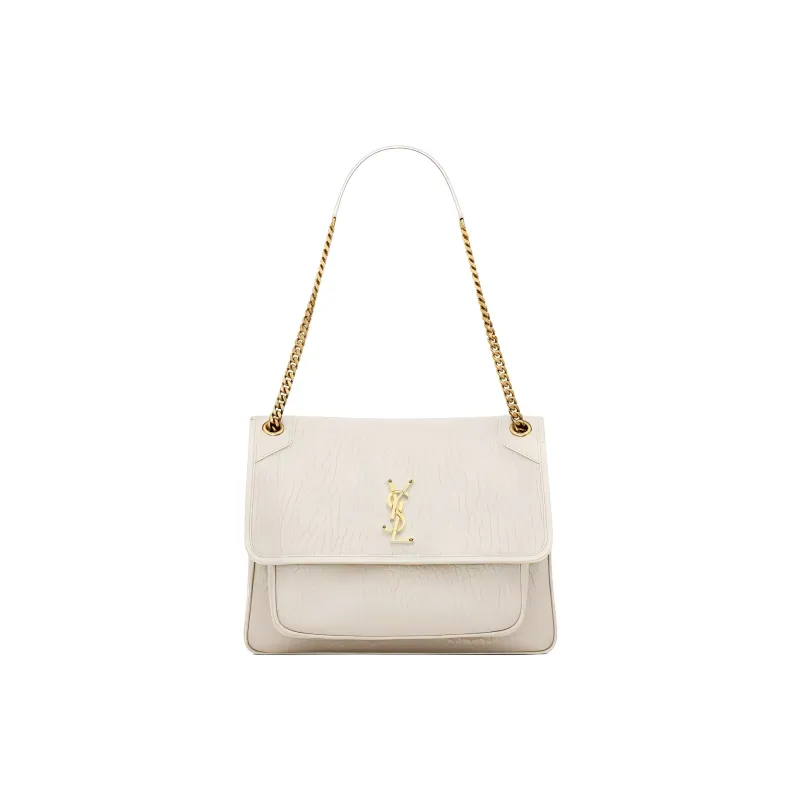 SAINT LAURENT Sheepskin Crossbody Bag, Shoulder Bag Tubas Women's Vintage White-0