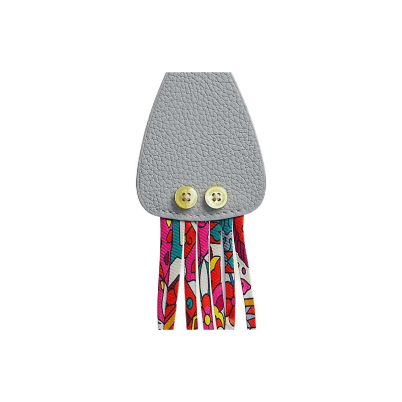 HERMES Leather Bag Charm, Bag Accessory Women's Gray-1