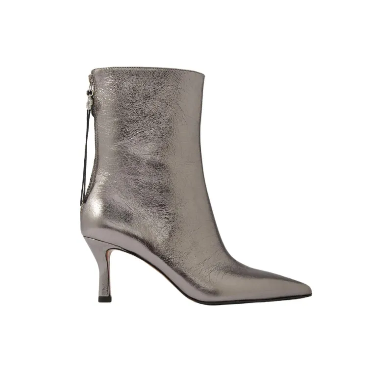 Maje Ankle Boots 7.5cm Women's Silver-1