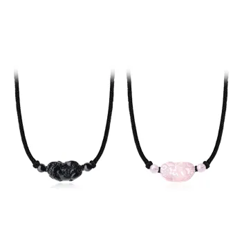 Tkb Obsidian Jade Necklaces Unisex