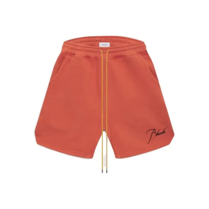 RHUDE Casual Shorts Men Orange Red-0