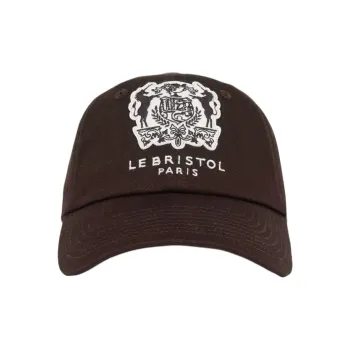 SPORTY & RICH 100% Cotton Twill Baseball Caps Unisex Brown