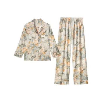 Shanghai Story Pajama Set Women's Gray Blue
