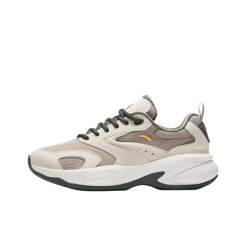 Anta ACE Anti-Slip Wear-Resistant Low-Top Chunky Sneakers Men's Brown Gray-0
