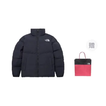 THE NORTH FACE Puffer Jacket Unisex Dark Blue Shopping Bag Included