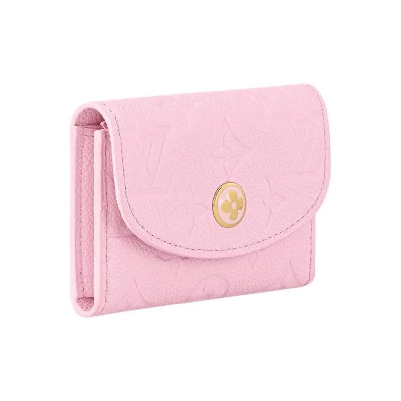 LOUIS VUITTON Rosalie Embossed Grain Cow Leather Coin Purse Women's Cotton Candy Pink-1
