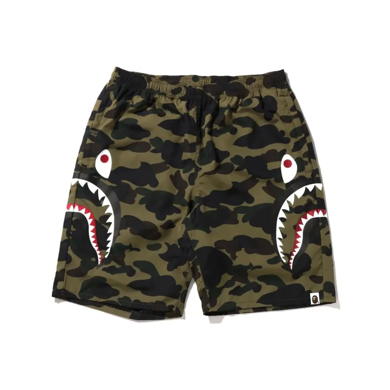 Bape 1st Camo Side Shark Beach Shorts-2