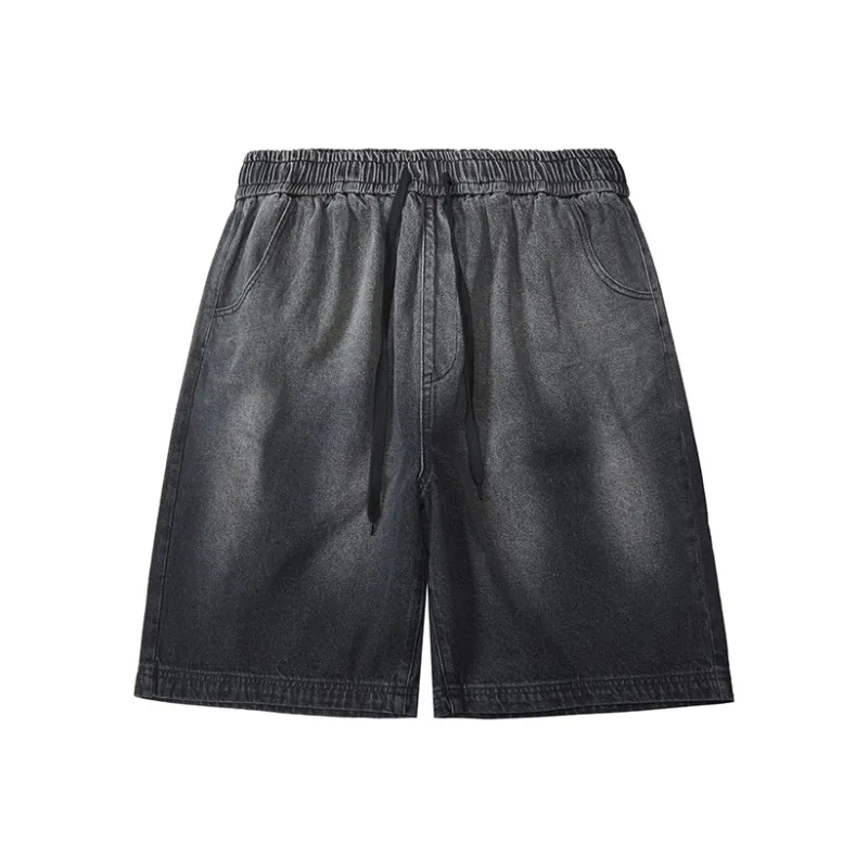 WAYNEXZAVIER Gradient Washable Denim Shorts Men's-0