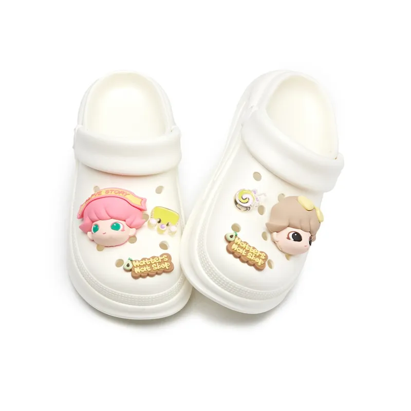 La Chapelle Cream White Soft Sole Cream Puff Shoes, Fresh Look Commute, Niche Casual Clogs Women's White-2