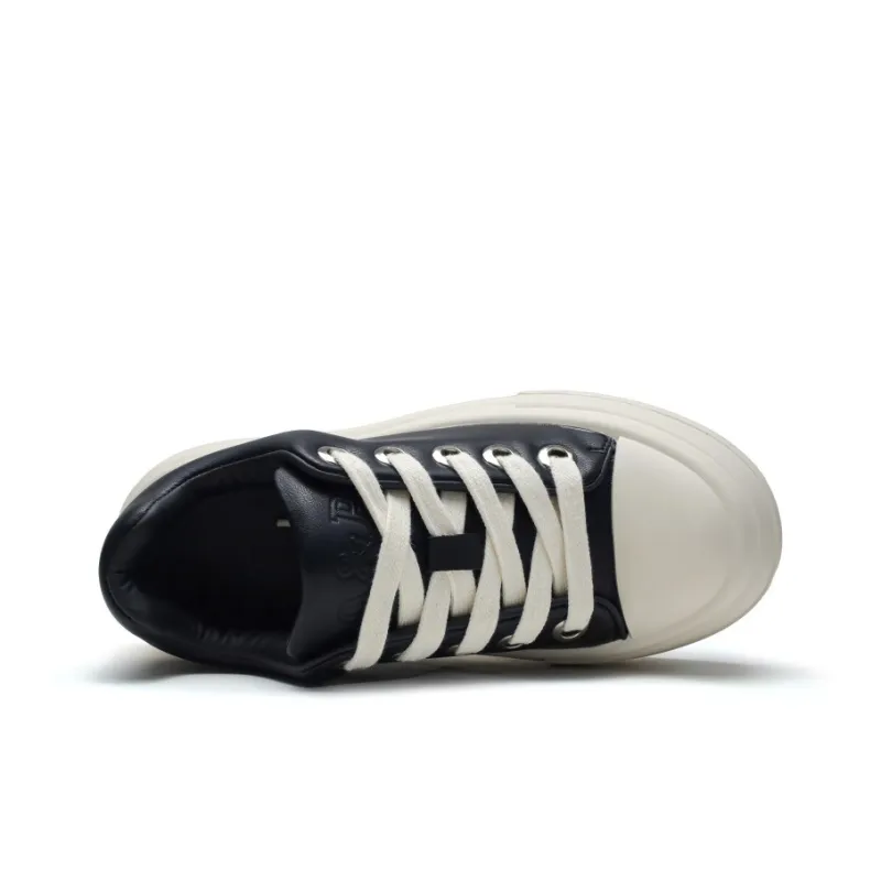 Hip Speed Cushioning Height Increase Low Top Skateboard Shoes Unisex Black-2