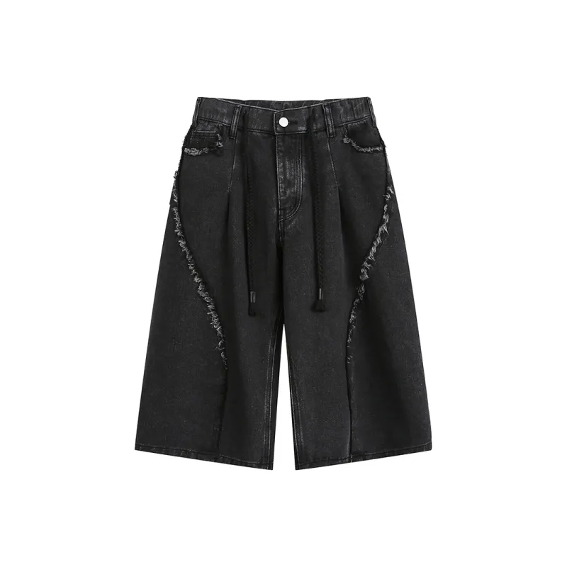 Ice flying Denim Shorts Unisex-4