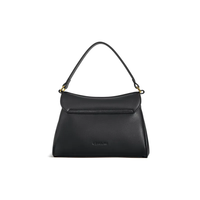 Cthulhu Cow Leather Handbag Medium Size Women's Black-3