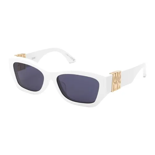 DIOR Plate Frame Rectangular Sunglasses Women's White