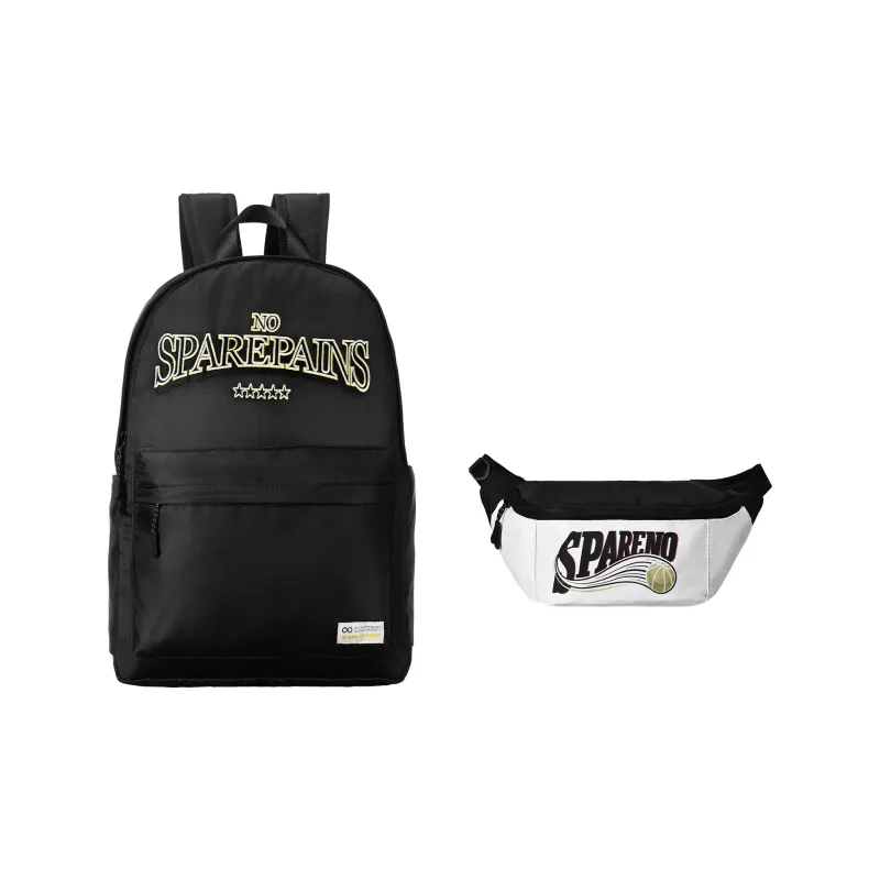 Spare No Pains. Polyester Backpack Regular Unisex White-29