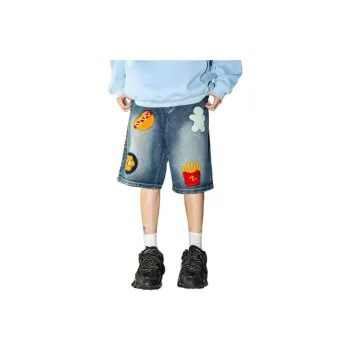 UPXIW Denim Shorts Unisex Blue